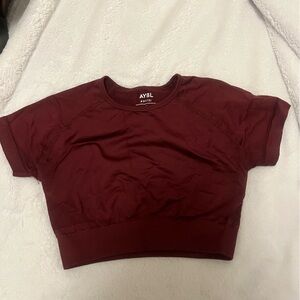 AYBL Women's Deep Red Cropped workout top